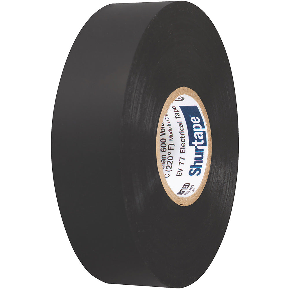 Shurtape EV 077B Professional Grade Black Electrical Tape f/Insulating & Splicing - 3/4" x 66' - 10-Pack — marine adhesives/sealants/tapes