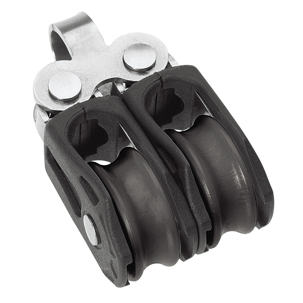 Barton Marine Size 0 20mm Plain Bearing Pulley Block Double Fixed Eye — marine blocks