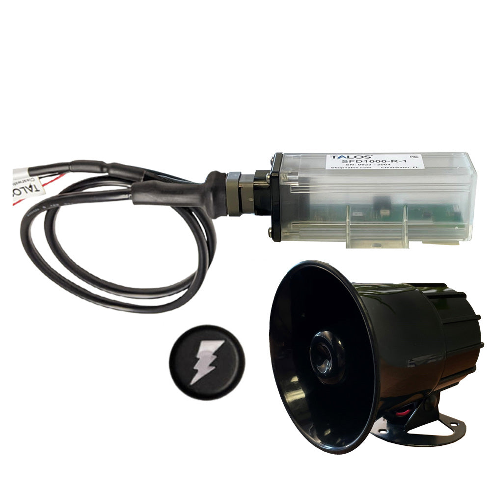 TALOS Remote Housing Lightning Detection System w/20' Cable & External Horn - Black Round Indicator & 45' Horn Cable — marine lightning detectors