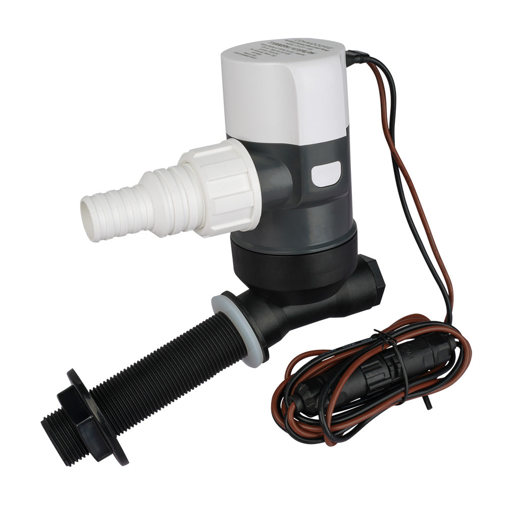 Commodore 1100 GPH Angled Livewell Pump - 12V — marine livewell pumps
