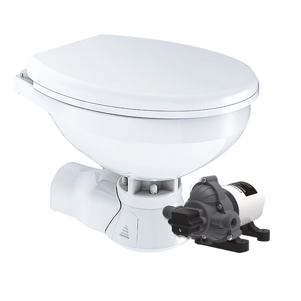 Commodore Quiet Flush Electric Toilet - Rear Macerator - Raw Water Pump - Regular Size — marine marine sanitation