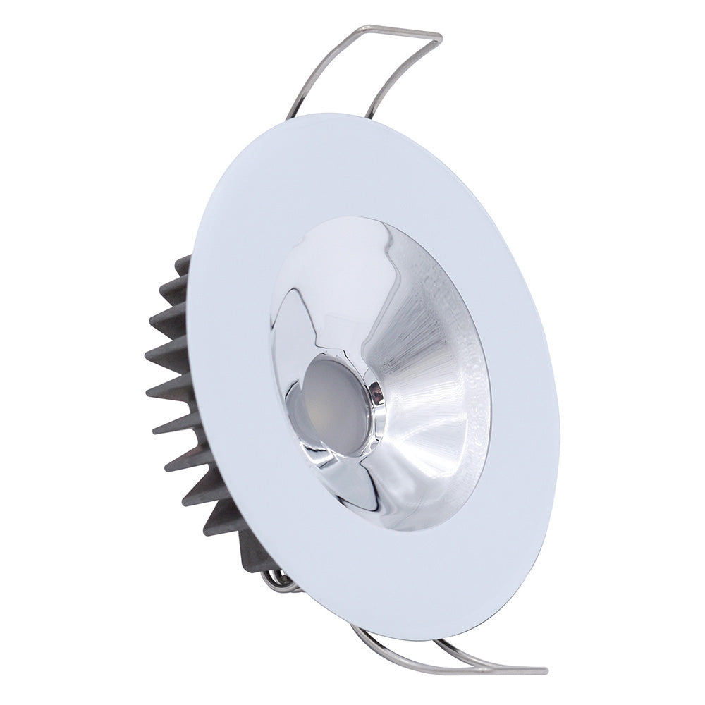 Lumitec Illusion Flush Mount LED Down Light - Spectrum RGBW - Warm White - White Housing - Chrome Reflector — marine dome/down lights