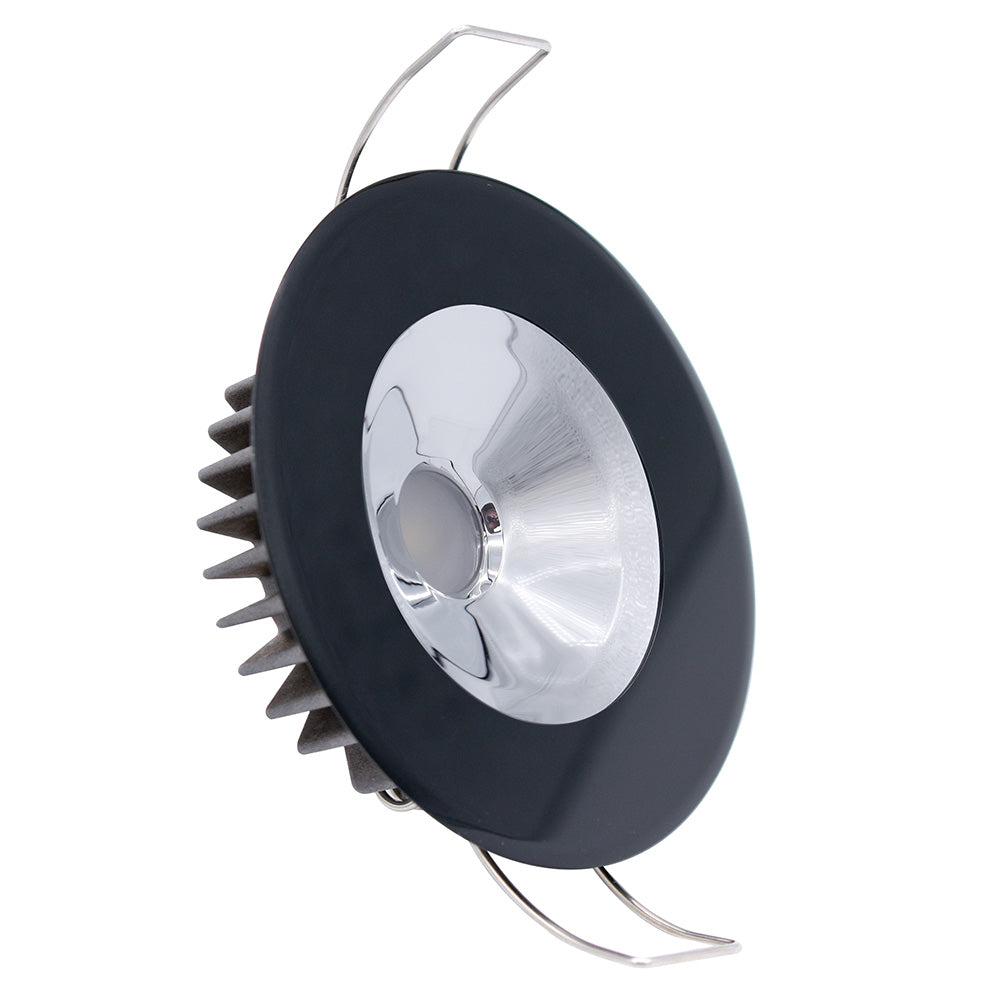 Lumitec Illusion Flush Mount LED Down Light - White - Non-Dimming - Black Housing - Chrome Reflector — marine dome/down lights