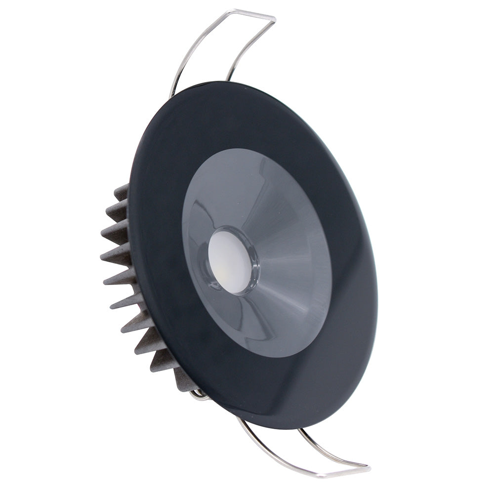 Lumitec Illusion Flush Mount LED Down Light - Warm White - Dimming - Black Housing — marine dome/down lights