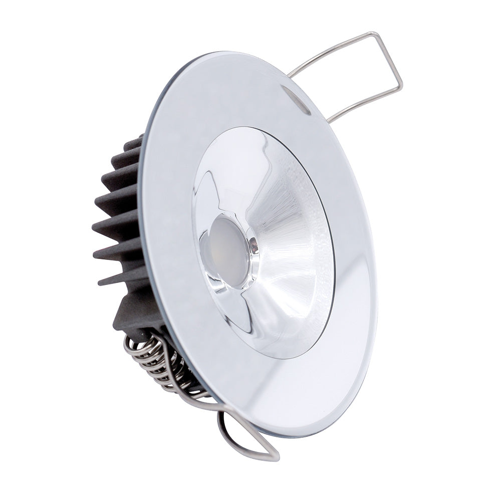 Lumitec Illusion Flush Mount LED Down Light - Warm White - Dimming - White Housing - Mirrored Housing — marine dome/down lights