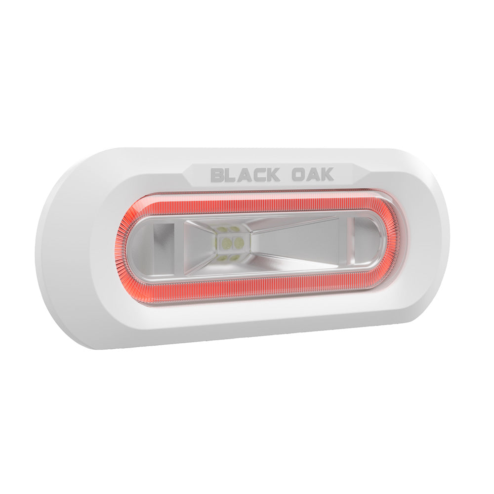 Black Oak LED Black Oak Low Pro™ Marine Spreader Light - Flush Mount - White Housing - Red LED — marine underwater lighting