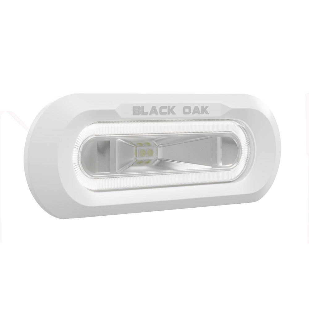 Black Oak LED Black Oak Low Pro™ Marine Spreader Light - Flush Mount - White Housing - White LED — marine underwater lighting