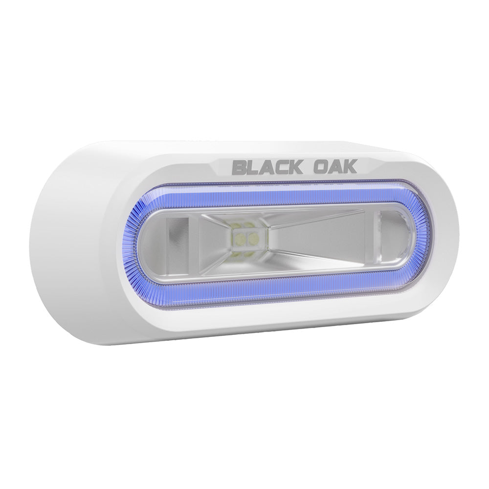 Black Oak LED Black Oak Low Pro™ Off Road Spreader Light - Bracket Mount - White Housing - Blue LED — marine underwater lighting