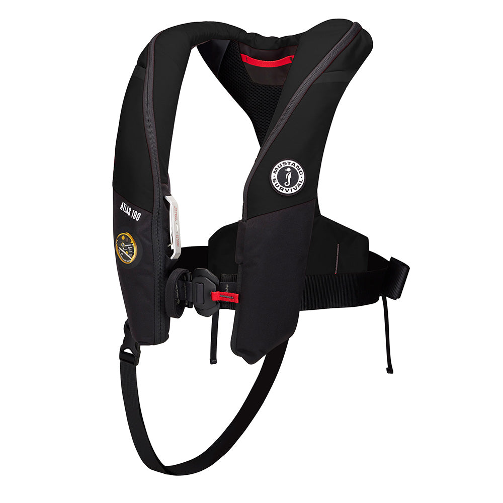 Mustang Survival Mustang Atlas 190 DLX Open Ocean Inflatable PFD - Black — marine personal flotation devices