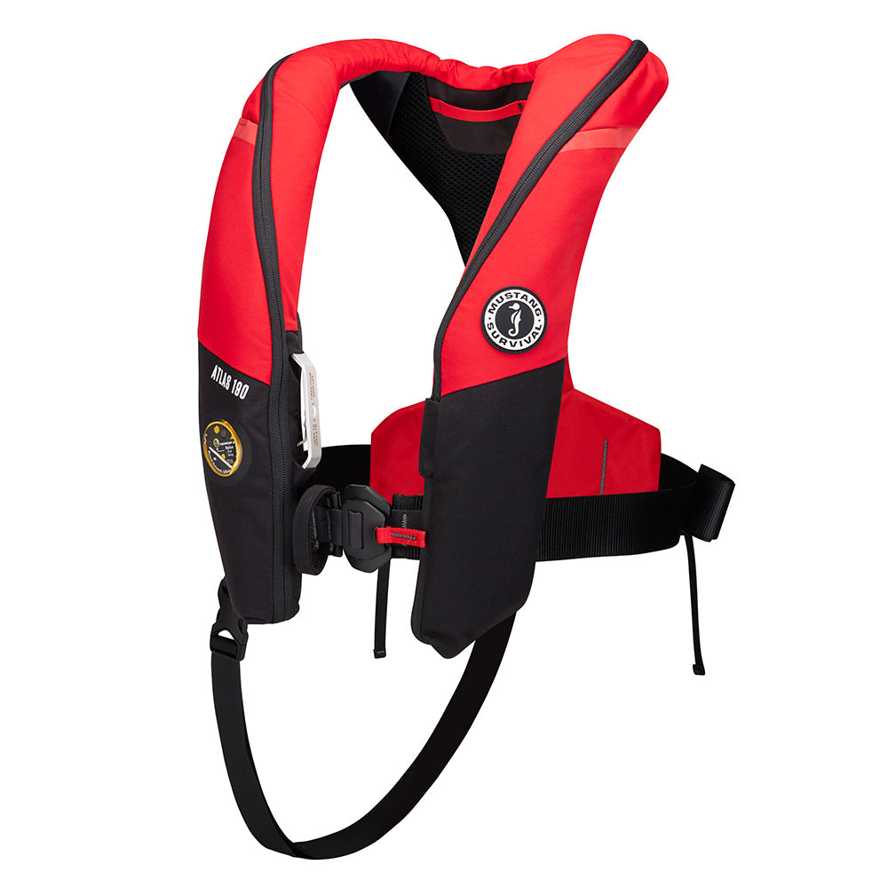Mustang Survival Mustang Atlas 190 DLX Open Ocean Inflatable PFD - Red/Black — marine personal flotation devices