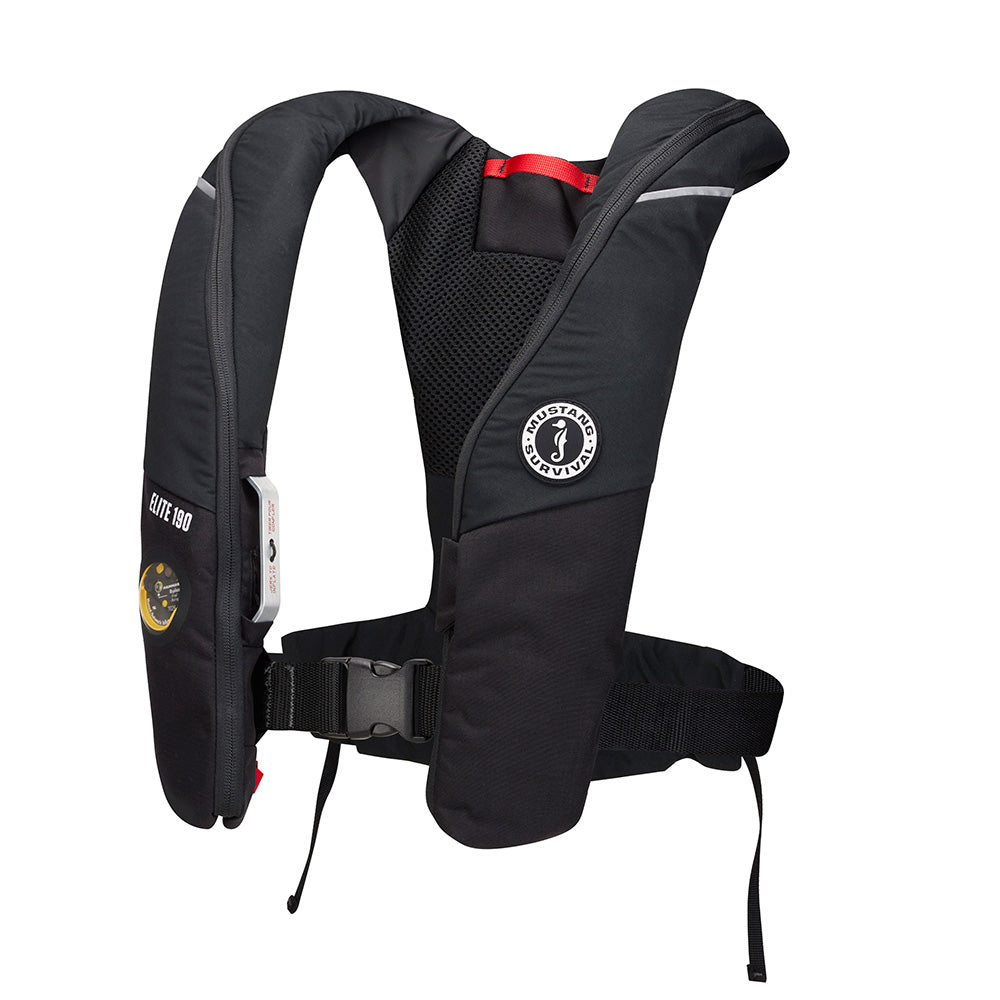 Mustang Survival Mustang Elite 190 Offshore Inflatable PFD - Black — marine personal flotation devices