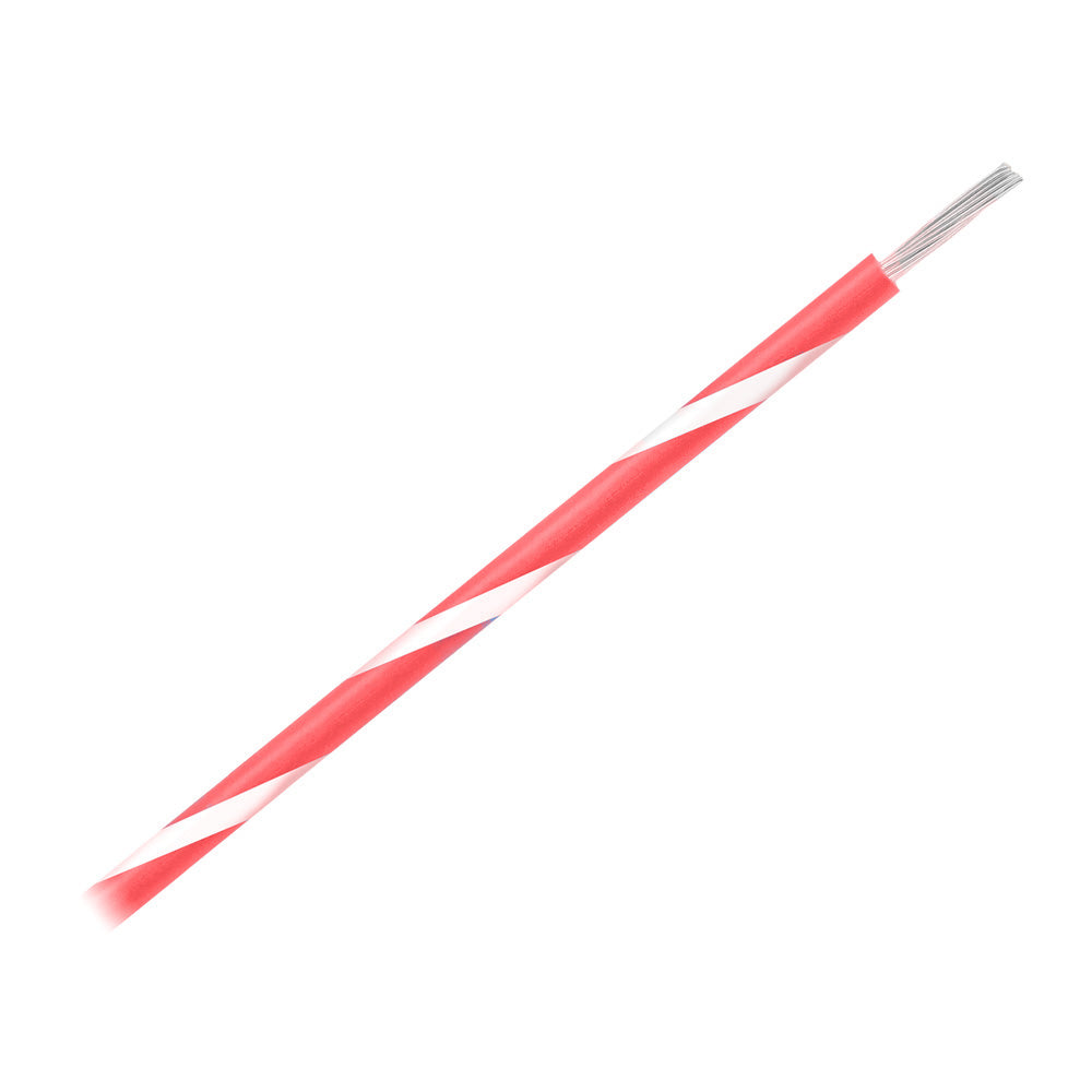 Pacer 14 AWG Gauge Striped Marine Wire 500' Spool - Red w/White Stripe — marine wire