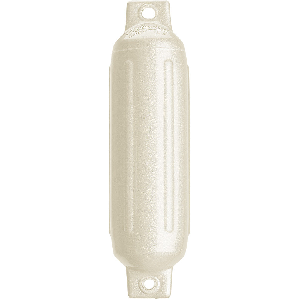 Polyform U.S. Polyform G-1 Twin Eye Fender 3.5" x 12.8" - Metallic White — marine fenders