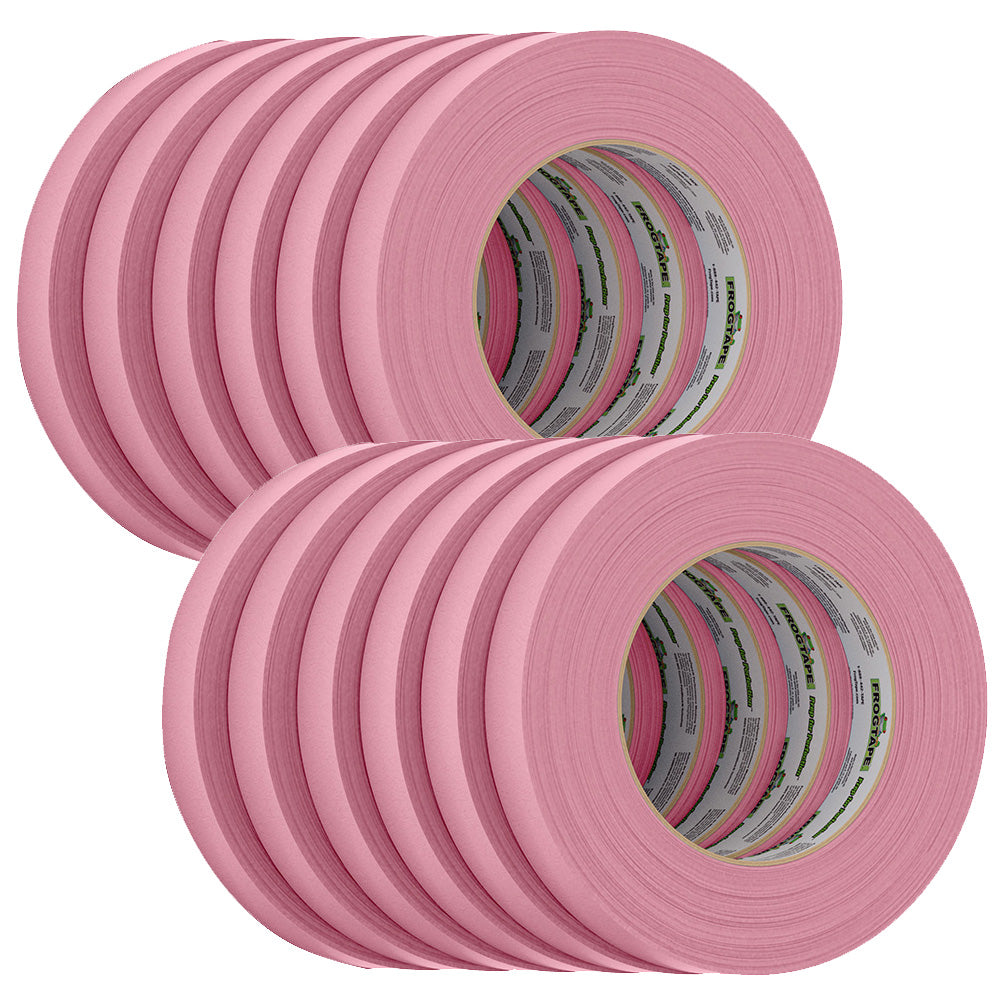 FrogTape CP 325 Medium-High Adhesion Masking Tape - 18MM x 55M x 12-Pack - Pink - Rated f/325°F — marine adhesives/sealants/tapes