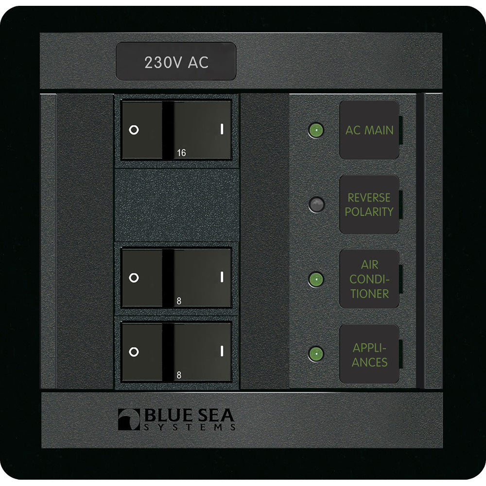 Blue Sea Systems Blue Sea 230 Volt AC Main + 2 Positions — marine electrical panels