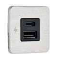 Scanstrut TILE USB-A/USB-C Interior Charging Socket - 12/24V - Stainless Steel Bezel — marine accessories