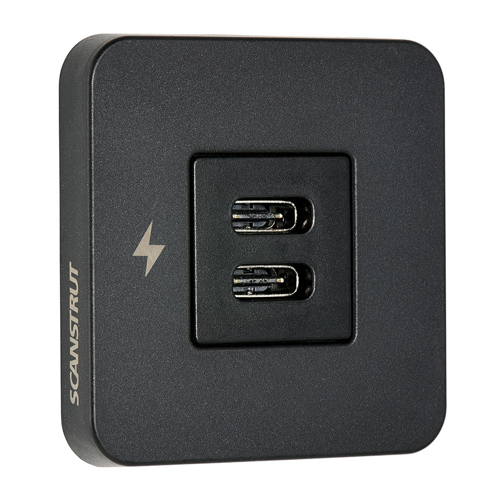 Scanstrut TILE USB-C Interior Charging Socket - 12/24V - Black Bezel — marine accessories