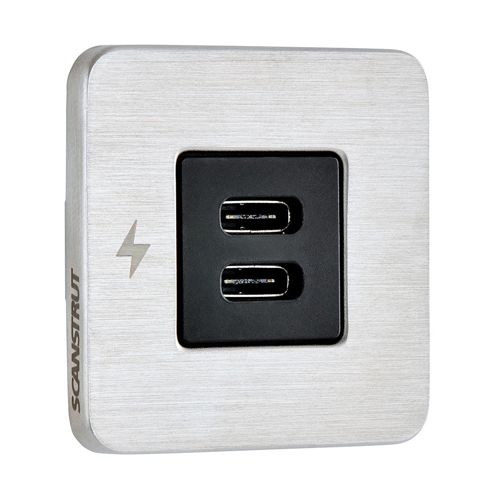 Scanstrut TILE USB-C Interior Charging Socket - 12/24V - Stainless Steel Bezel — marine accessories