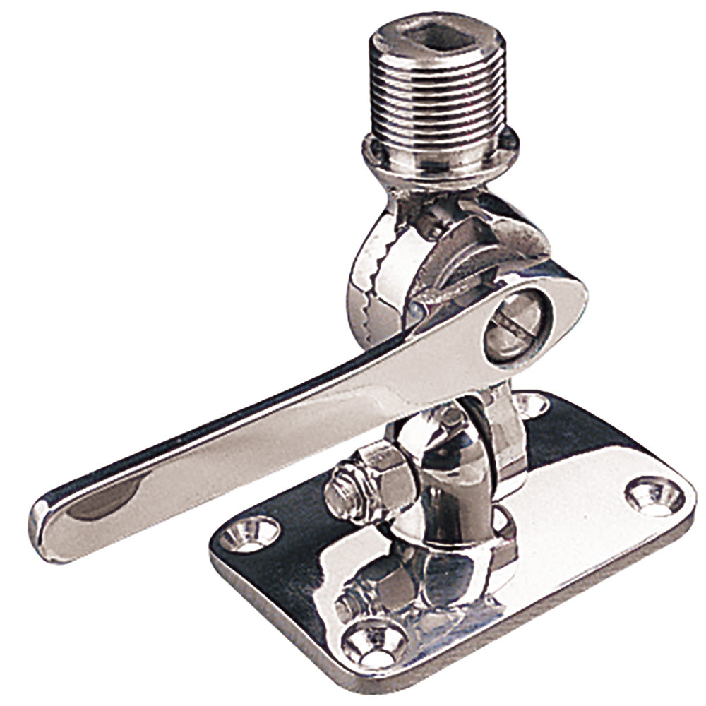 Sea-Dog Adjustable Antenna Base - Deck Mount - Investment Cast 316 Stainless Steel — marine antenna mounts & accessories