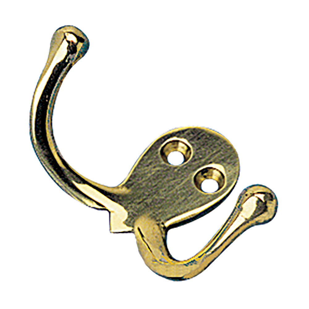 Sea-Dog Double Coat Hook - Cast Brass — marine hooks & clamps