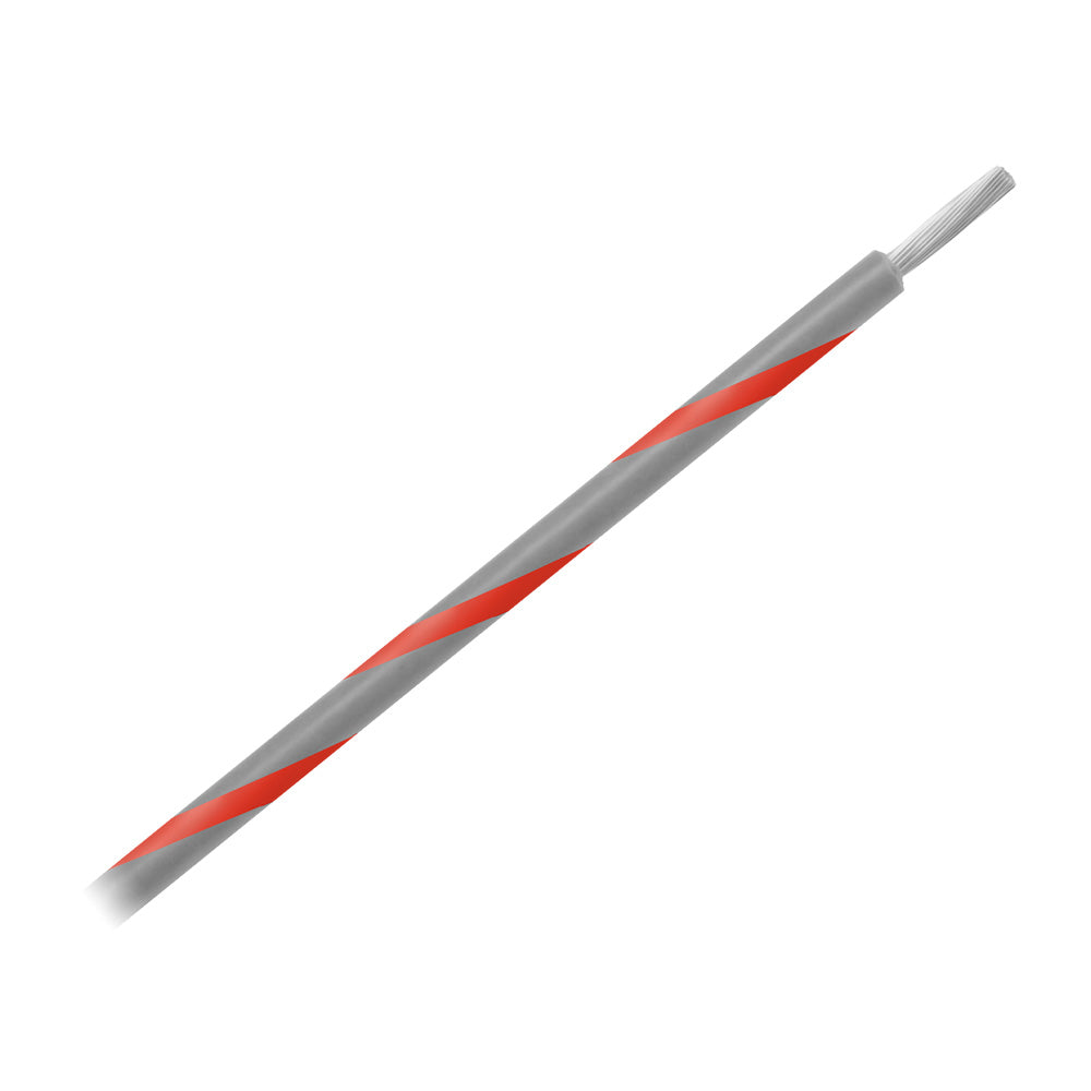 Pacer 14 AWG Gauge Striped Marine Wire 500' Spool - Grey w/Red Stripe — marine wire