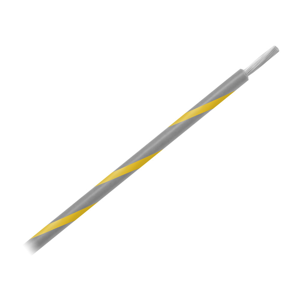 Pacer 14 AWG Gauge Striped Marine Wire 500' Spool - Grey w/Yellow Stripe — marine wire