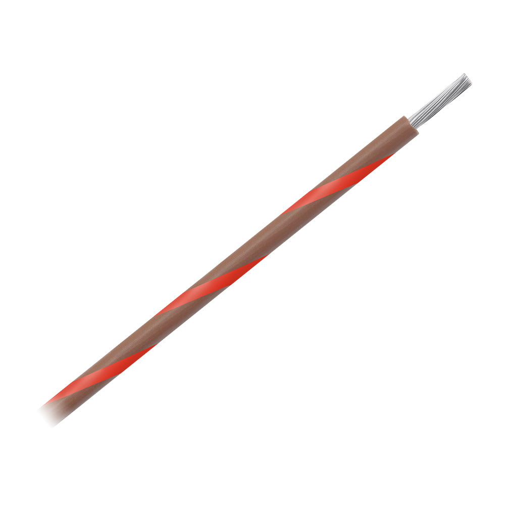 Pacer 14 AWG Gauge Striped Marine Wire 500' Spool - Brown w/Red Stripe — marine wire