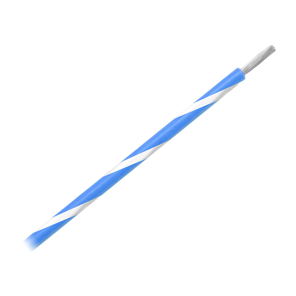 Pacer 14 AWG Gauge Striped Marine Wire 500' Spool - Blue w/White Stripe — marine wire