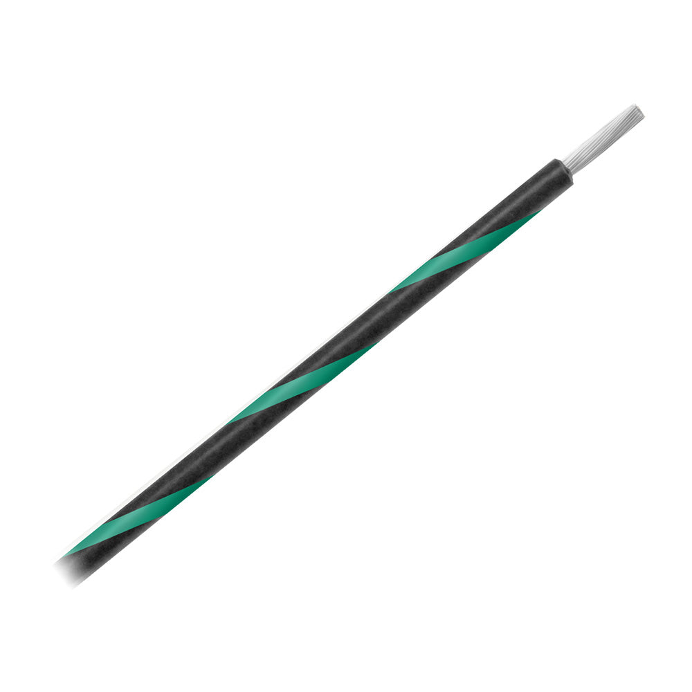 Pacer 14 AWG Gauge Striped Marine Wire 500' Spool - Black w/Green Stripe — marine wire