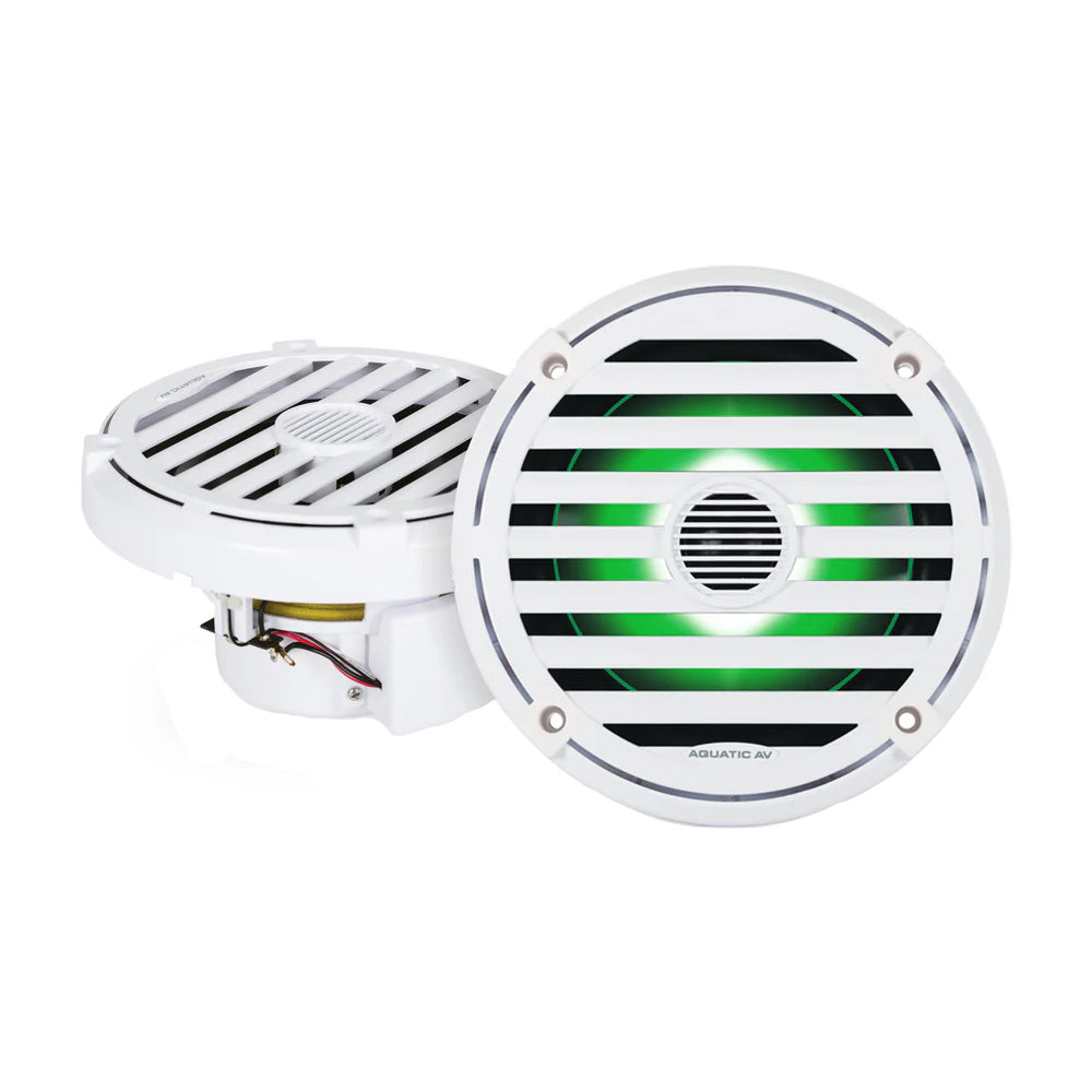 Aquatic AV ELITE 6.5" RGB Speakers - White - Pair — marine speakers