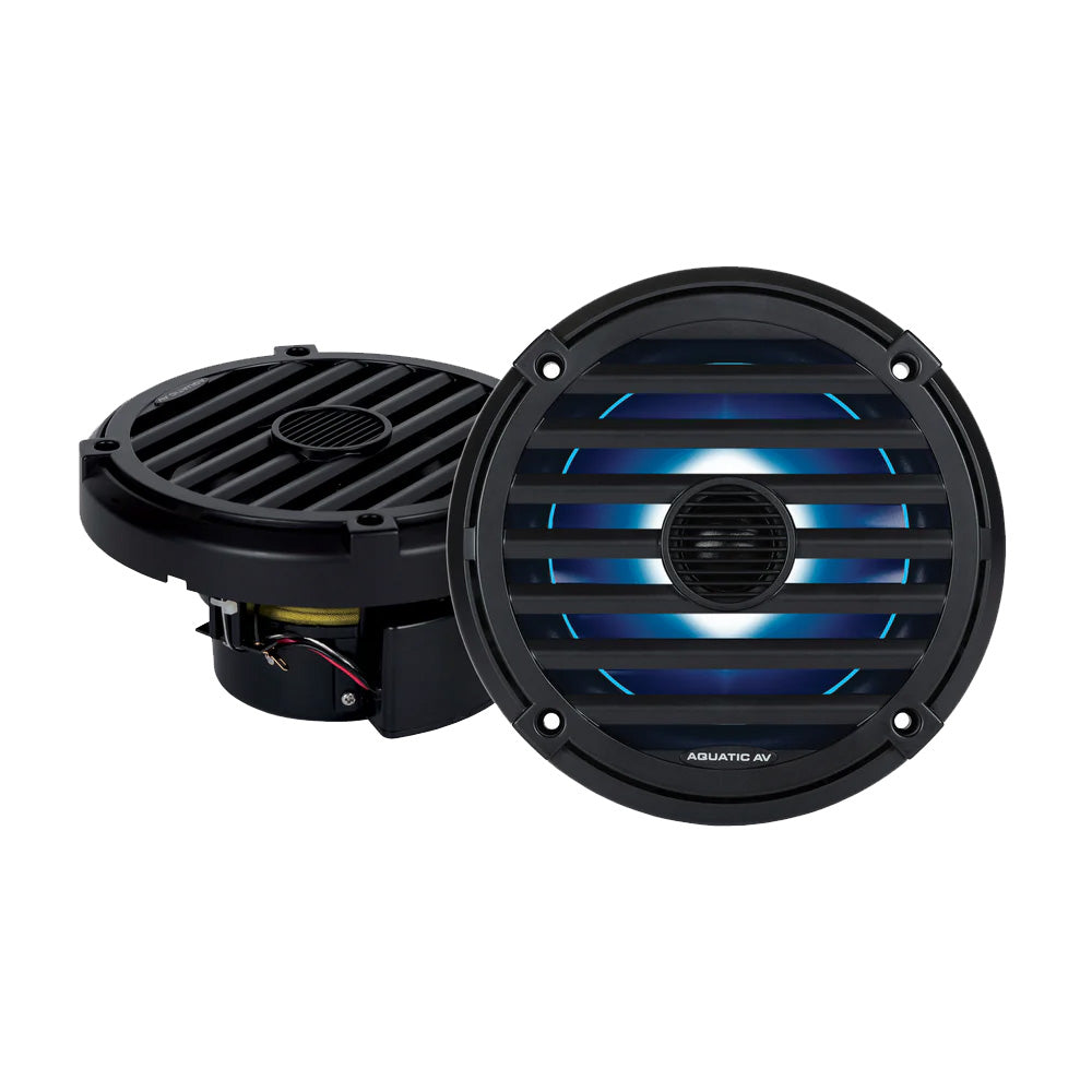 Aquatic AV ELITE 6.5" RGB Speakers - Black - Pair — marine speakers