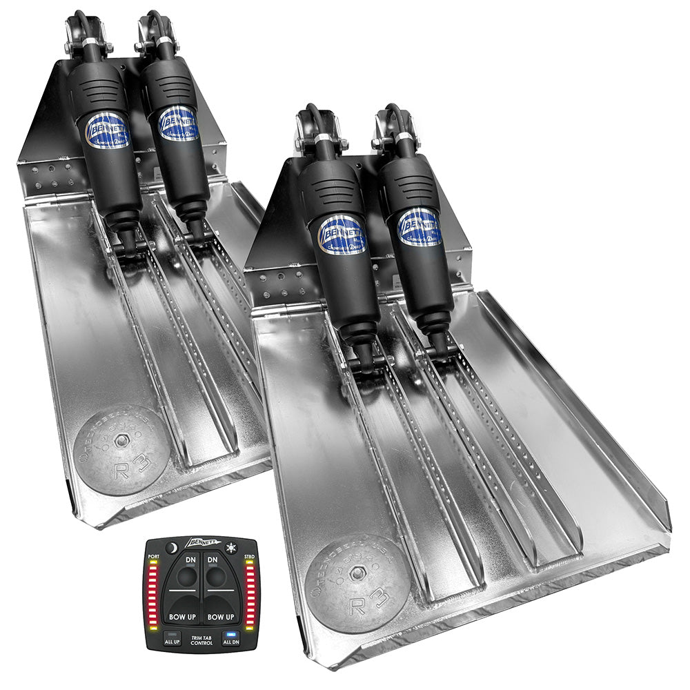 Bennett Marine BOLT 14x23 Dual Electric Trim Tab System w/One Box Indication Unit — marine trim tabs