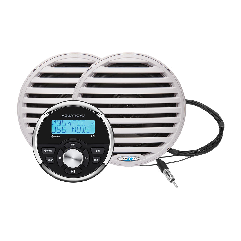 Aquatic AV GP1 Gauge Stereo & Economy 6.5" Speakers - White (Pair) — marine speakers