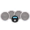 Aquatic AV Economy Gauge Stereo/Speakers Kit - White — marine speakers