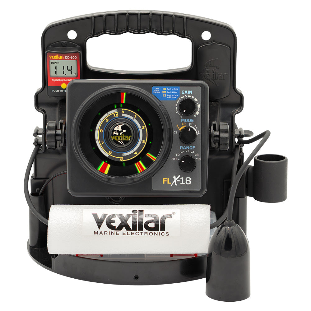 Vexilar FLX-18 Pro Pack II Fishing System w/12 Degree Ice-Ducer & DD-100 — marine ice flashers