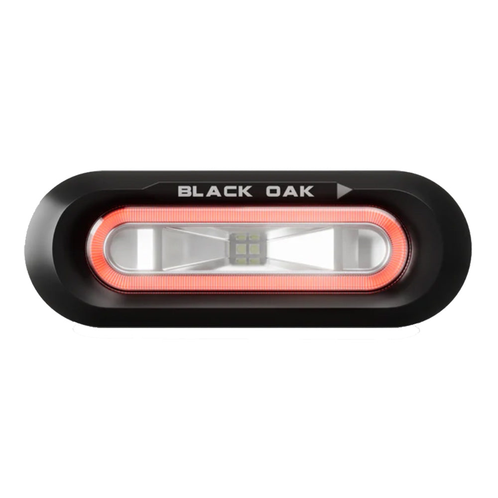 Black Oak LED Black Oak Low Pro™ Flush - Black Housing - Red LED — marine flood/spreader lights