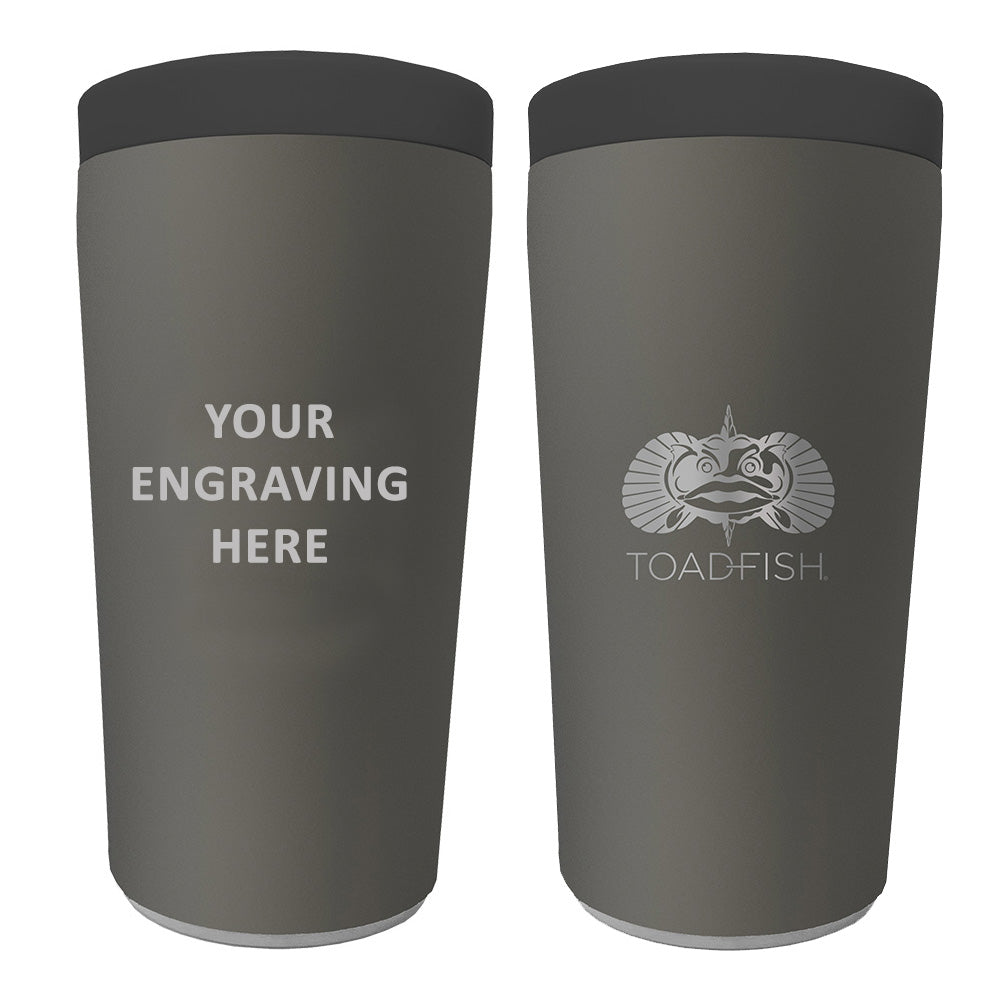 Toadfish Custom Engraved Non-Tipping Can Cooler 2.0 - Graphite (MINIMUM ORDER QUANTITY OF 25) — marine hunting & fishing