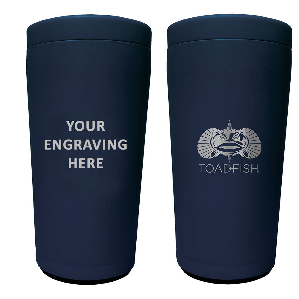 Toadfish Custom Engraved Non-Tipping Can Cooler 2.0 - Navy (MINIMUM ORDER QUANTITY OF 25) — marine hunting & fishing