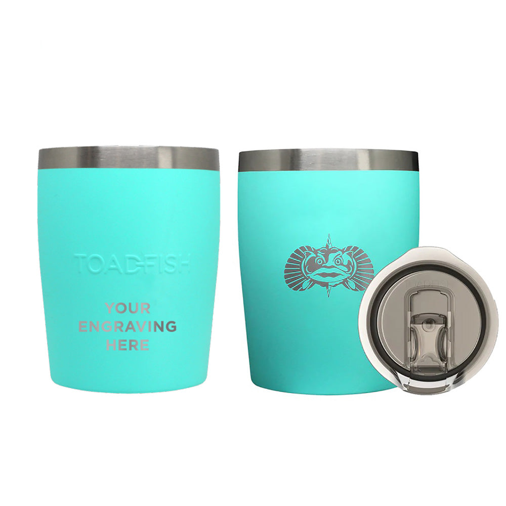 Toadfish Custom Engraved Non-Tipping 10oz Rocks Tumbler - Teal (MINIMUM ORDER QUANTITY OF 25) — marine hunting & fishing