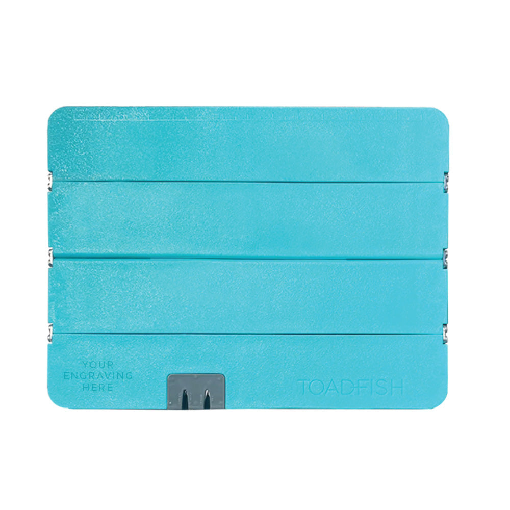 Toadfish Custom Engraved Stowaway Folding Cutting Board w/Built-In Knife Sharpener - Teal (MINIMUM ORDER QUANTITY OF 25) — marine hunting & fishing