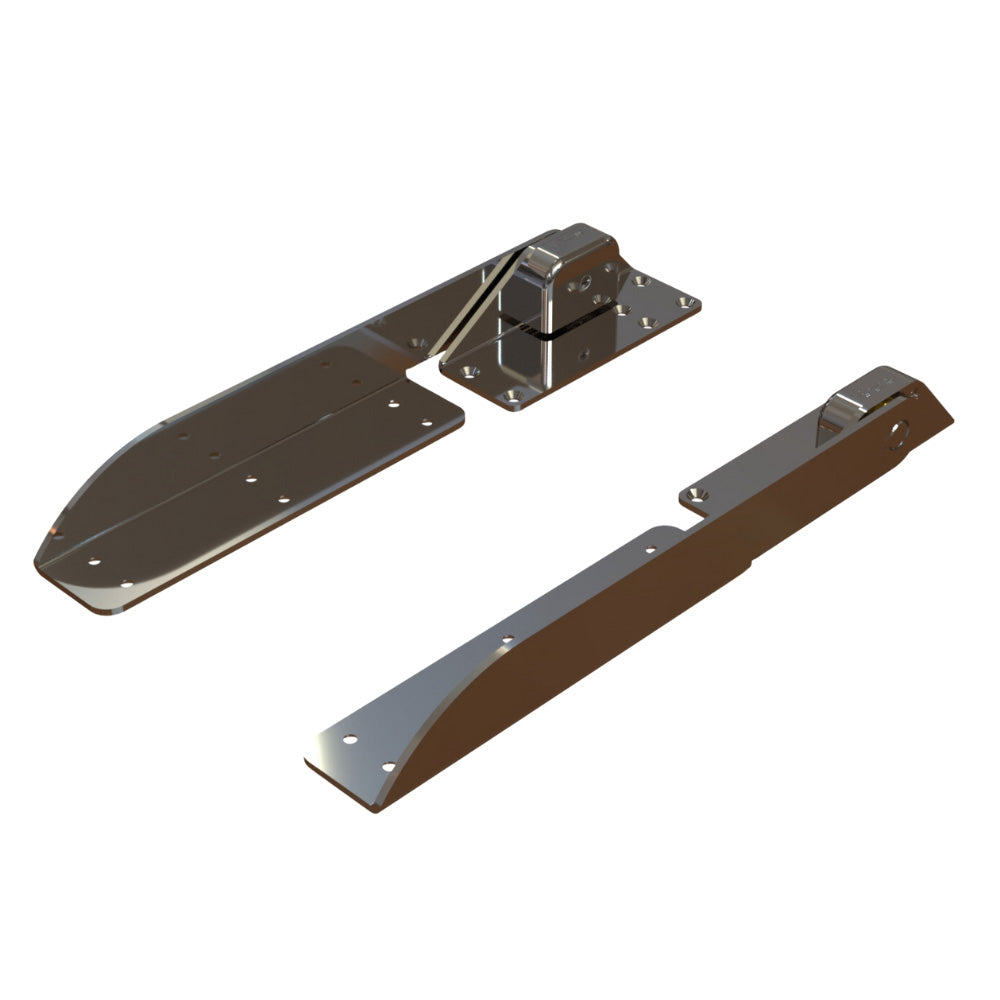 TACO Marine TACO Command Ratchet Hinge - 18-1/2" - 316 Stainless Steel Polished w/Hard Stop — marine hinges
