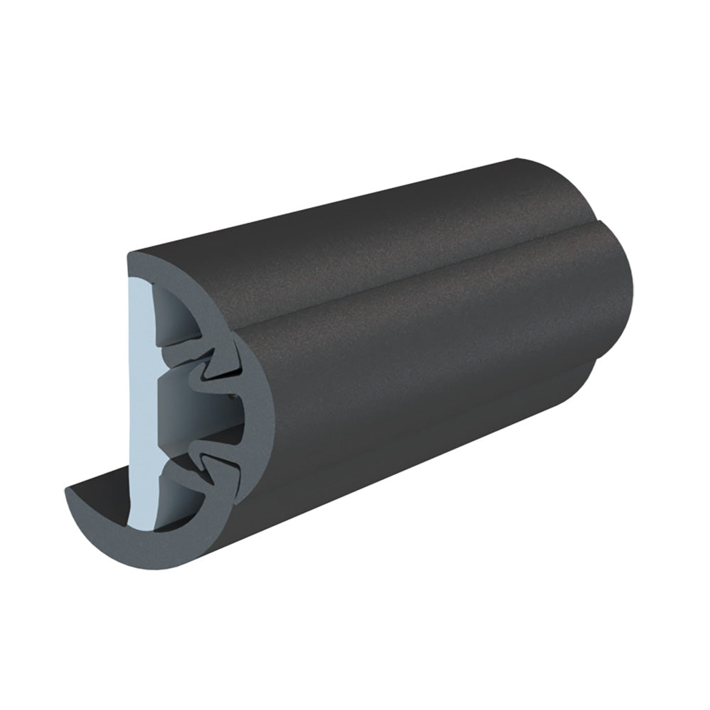 TACO Marine TACO SuproFlex Rub Rail Kit w/Flex Vinyl Overlay Insert - 2"H x 1-1/4"W x 80'L - Black w/Black Insert — marine rub rail