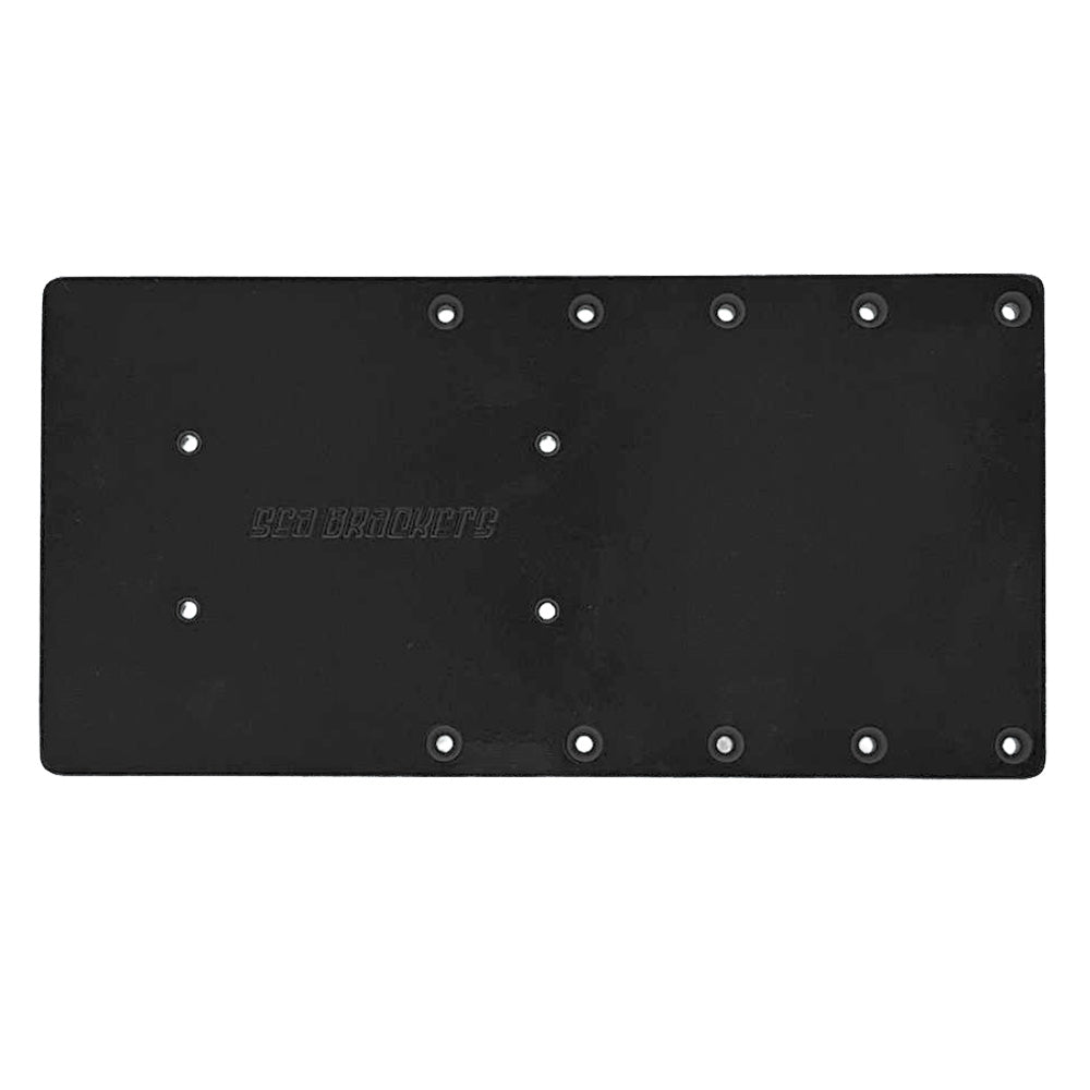 Sea Brackets 16" Straight Trolling Motor Plate f/Garmin Kraken - Black — marine trolling motor accessories