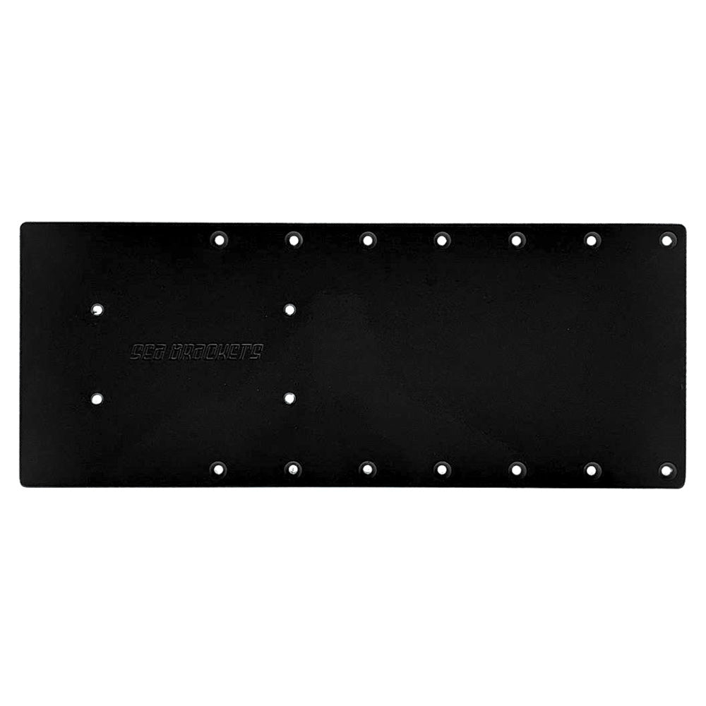 Sea Brackets 20" Straight Trolling Motor Plate f/Garmin Kraken - Black — marine trolling motor accessories