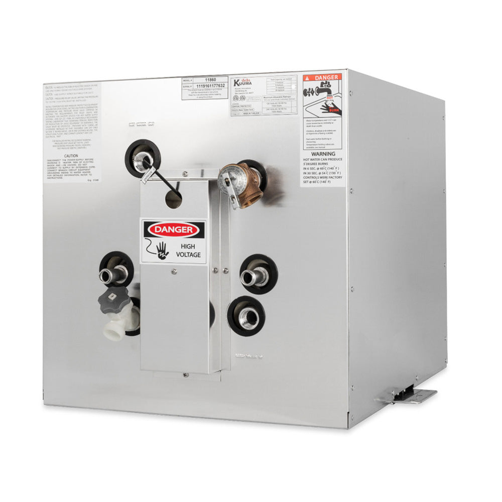 Kuuma Products Kuuma 11-Gallon WH, 240V (L1 & L2 Wiring) Front Heat Exchange, Side Mount — marine hot water heaters