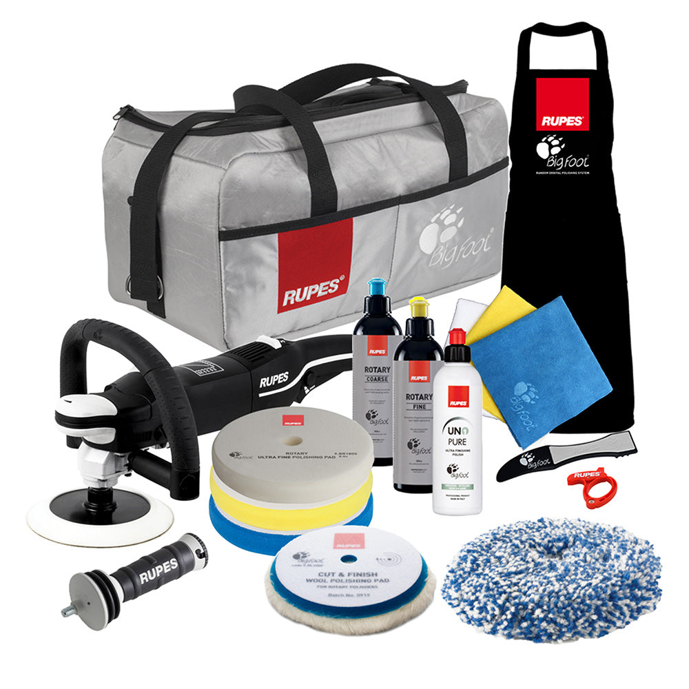 RUPES Rotary Polisher Bigfoot LH19E Complete Kit — marine cleaning