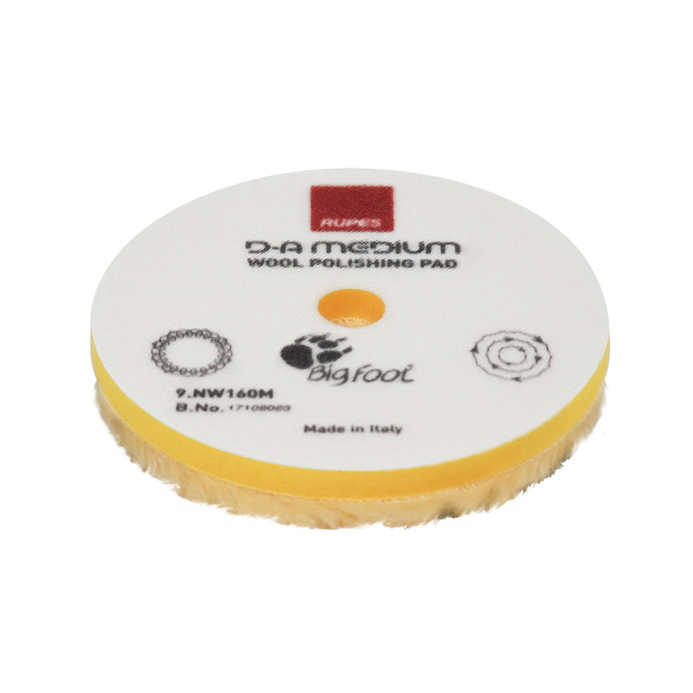 RUPES D-A Medium Wool Polishing Pad 160mm - Yellow — marine cleaning
