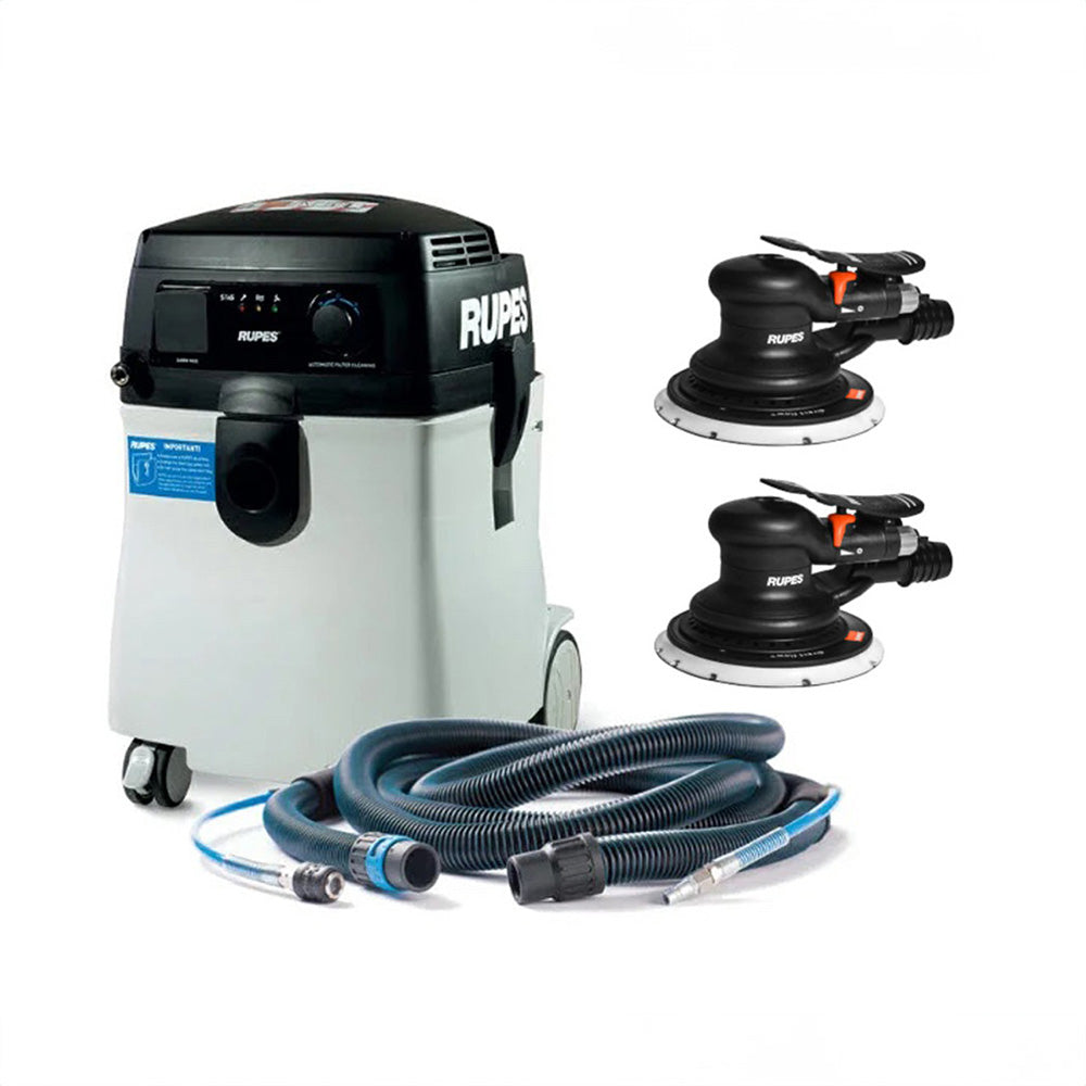 RUPES S245 Portable Vacuum Long Hose Kit w/(1) RH356A & (1) RH359A Skorpio Sander — marine cleaning