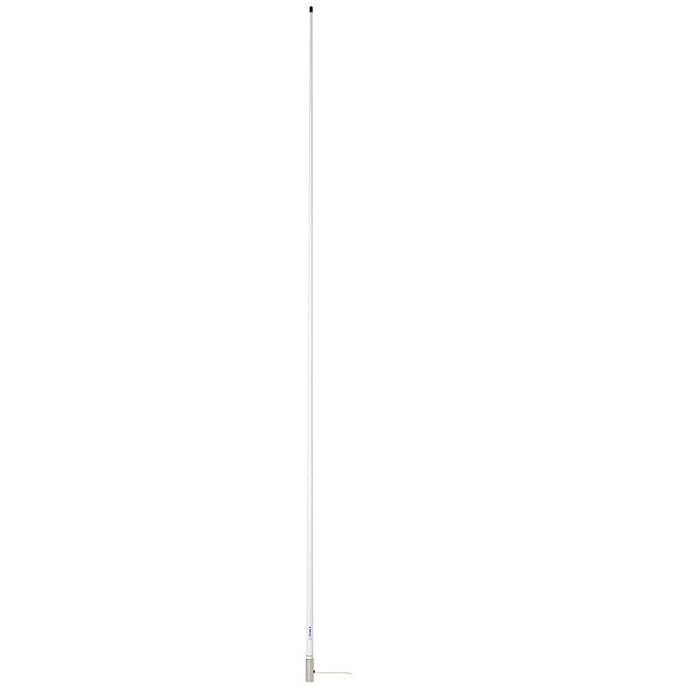 Scout 8' White VHF Antenna 6dB Heavy Stainless Steel Ferrule w/6M RG-8x Includes PL-259 Heavy Duty Offshore Antenna KS-43 — marine antennas