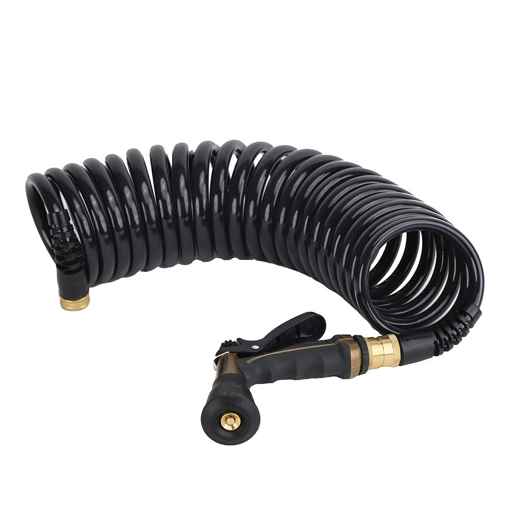 HoseCoil Commercial Pilot PRO 25' Hose Kit w/Boat Bumper Metal Body Nozzle — marine cleaning